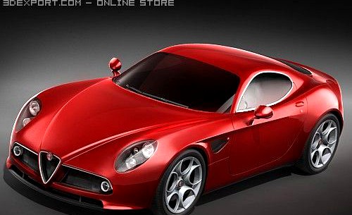 Alfa Romeo 8c mid poly 3D Model