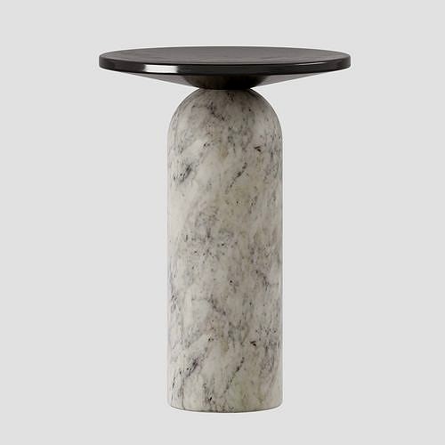 MARTINI SIDE TABLE WITH WHITE MARBLE BASE