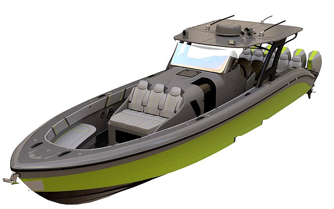 Grey-Green motorboat 43