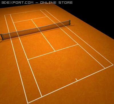 Tennis Clay Court 3D Model