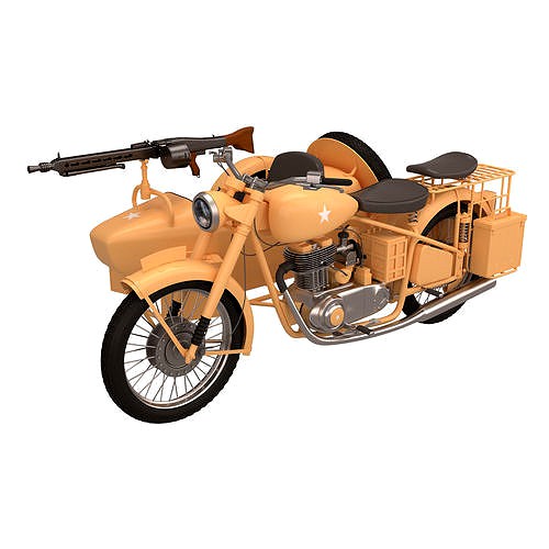 BSA Motorbike Sidecar with Gun