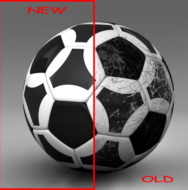 Soccerball black white triangles 3D Model