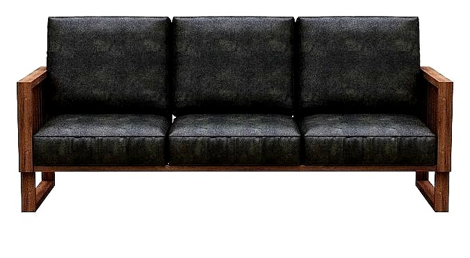 3 seater sofa with cusion and wood