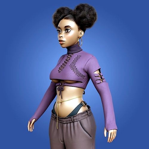 High quality stylized 3D female character