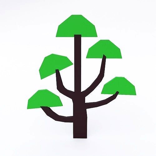 Toon tree 3d model