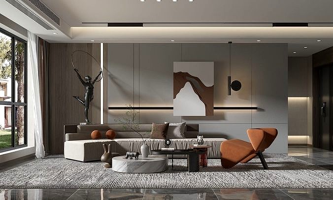 Modern living room sofa combination