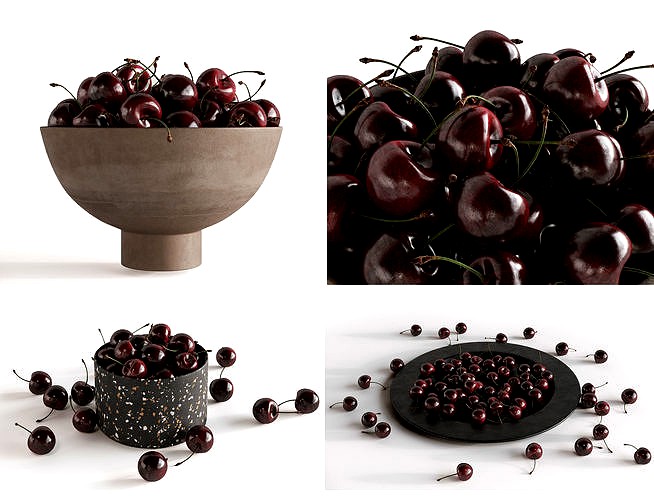 Cherries in bowls 3dmodel for 3dsMax in Corona Renderer