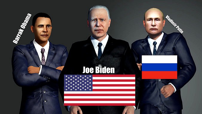 Presidents Joe Biden-Vladimir Putin-Barrak Obama