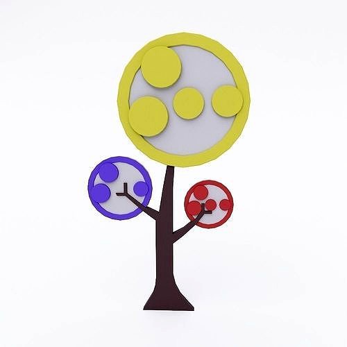 Cartoon candy tree 3d model