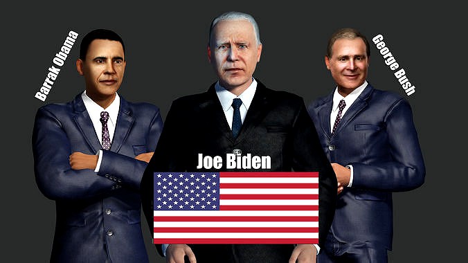 Presidents America Joe Biden-Barrak Obama-George Bush