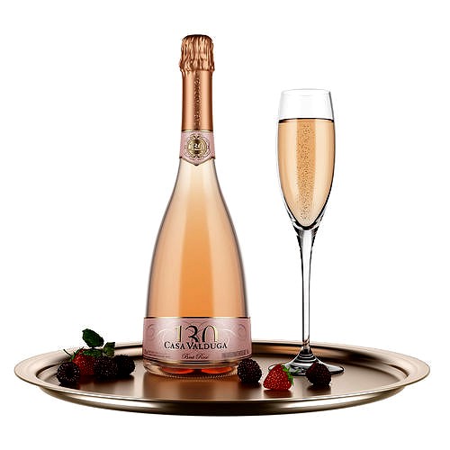 Sparkling Wine with Glass and Tray