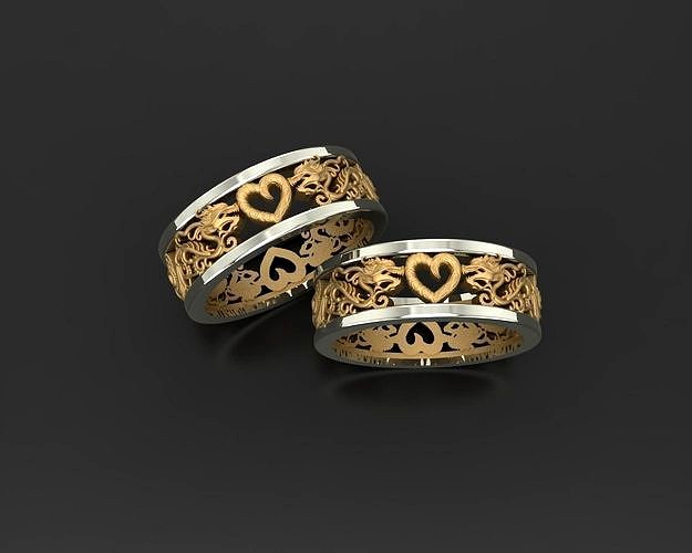 Wedding  Ring dragon | 3D