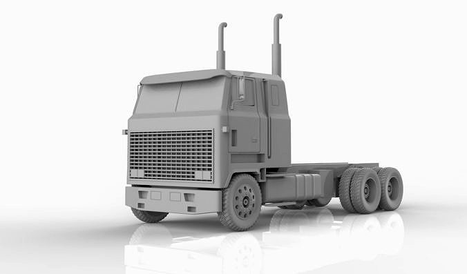 1988 Mack MH613 semi truck | 3D