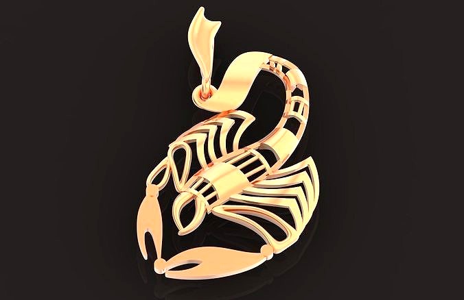 pendant scorpion without stones horoscope sign 631 | 3D