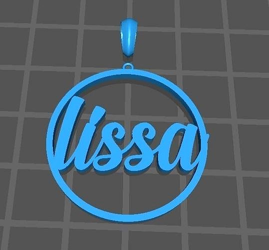 MEDALLA CON NOMBRE LISSA | 3D