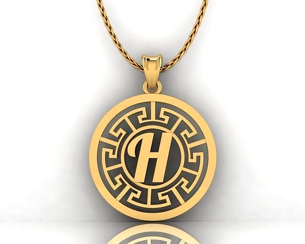 H Letter Pendant | 3D