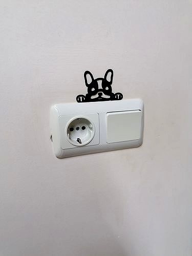 FUN WALL AND SOCKET DECORATION DOG | 3D