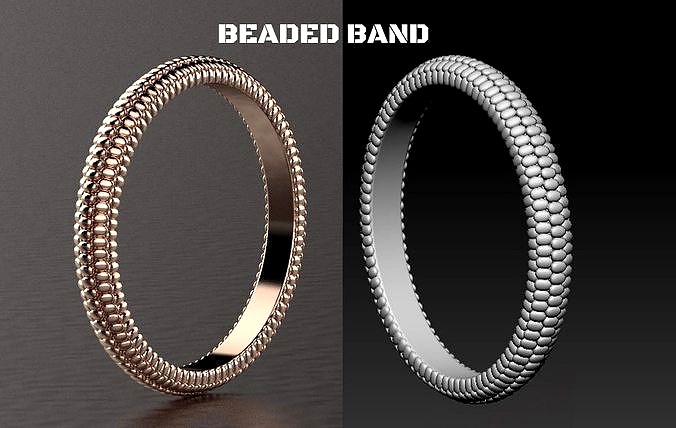 beaded wedding band | 3D