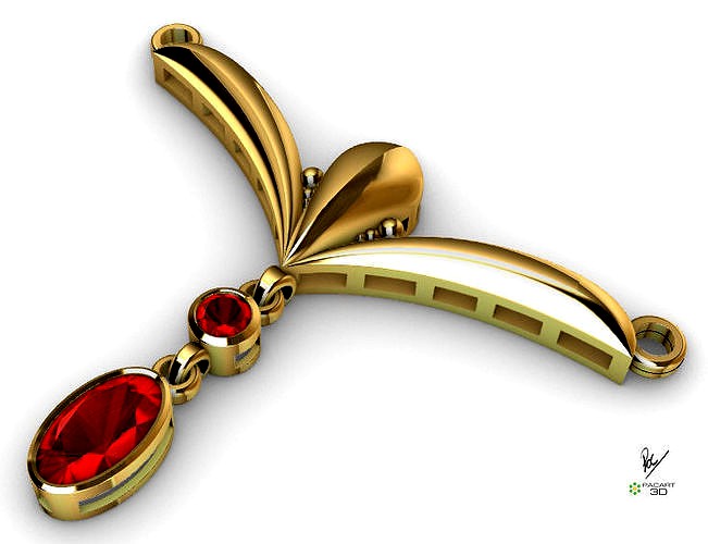 Pendant With Wings gems in Stl and Obj format | 3D