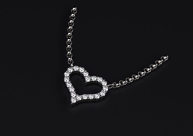 Pendant Tiffany Heart Style  02 | 3D