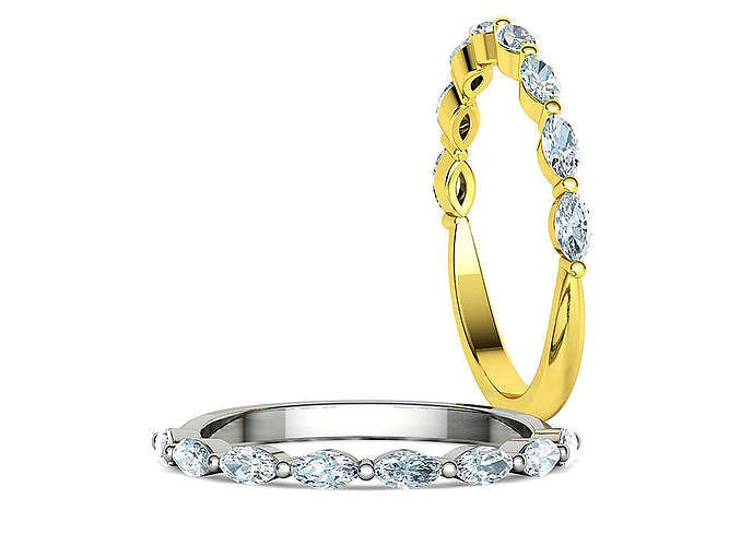 Half Eternity Marquise 4x2 Band ring Eternity Band | 3D