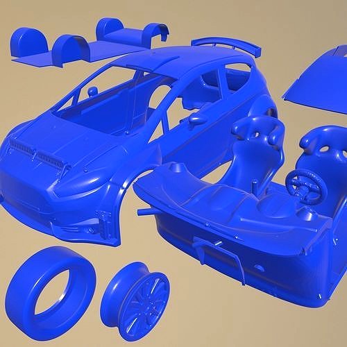 FORD FIESTA R5 PRINTABLE CAR IN SEPARATE PARTS | 3D