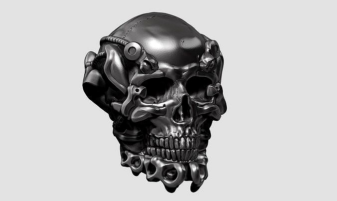 skull robot head a11 3d print mode | 3D