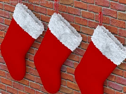 Christmas Stockings Decoration 3D Model