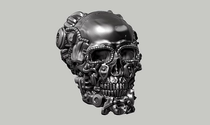 skull robot head a11 3D print model | 3D
