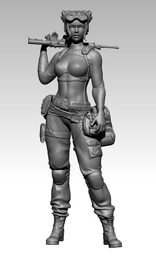 Army Gun Girl | 3D