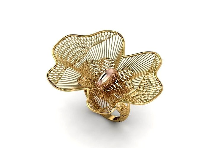 Butterfly filigree ring | 3D