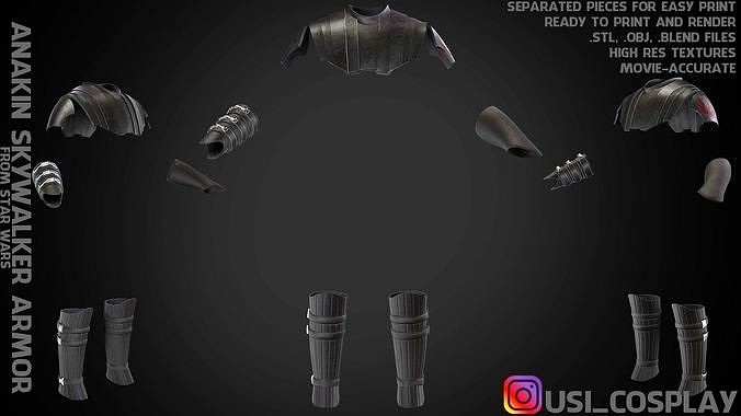 Anakin Skywalker Battle Armor for Cosplay | 3D