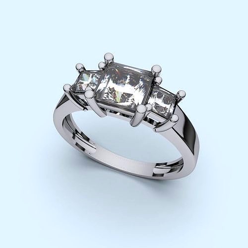 Fashion Diamond Ring 3d Model  | 3D