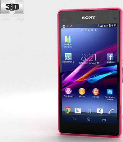 Sony Xperia Z1 Compact Pink 3D Model