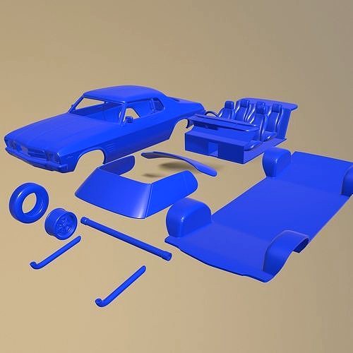 HOLDEN MONARO MK2 COUPE 1971 PRINTABLE CAR IN SEPARATE PARTS | 3D