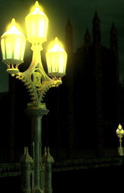 Westminster Bridge Lamp w gritty style textures 3D Model