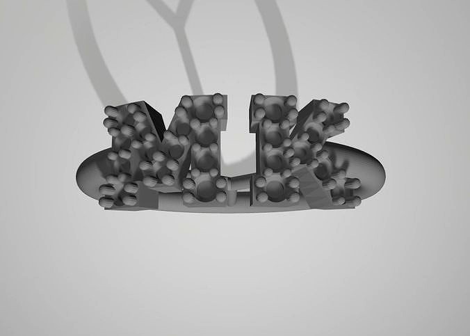 MK - Diamond Ring Initial Letters | 3D