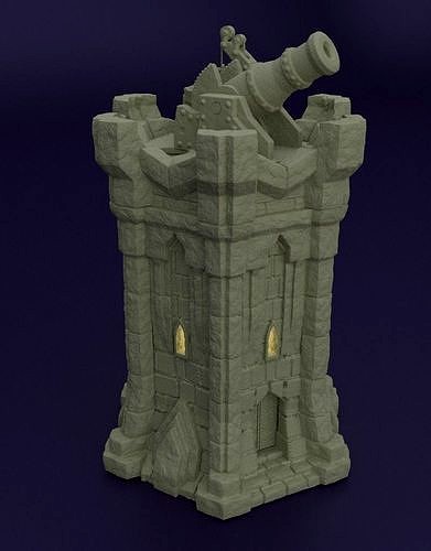 Dwarf Bombard Tower Tablotop Terrain 28 MM | 3D