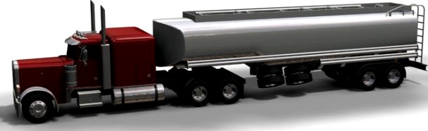Peterbilt 379 with Trailer and Tank Trailer 3D Model
