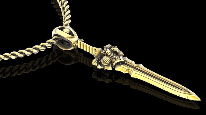 Sword pendant silver gold sterling  printable jewelry 3D model | 3D