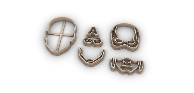 Captein America Cookie cutter set  | 3D