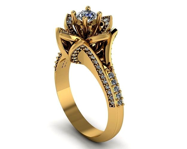 Rose Diamond Ring | 3D