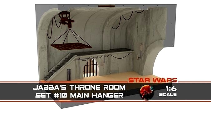 Jabbas Throne Room - Set 10 - Main Hanger 1-6 scale | 3D