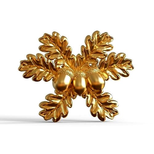 Acorn  3 Acorns bas relief | 3D