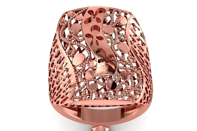 Vintage Filigree Ring STL OBJ FBX Renders Details | 3D model