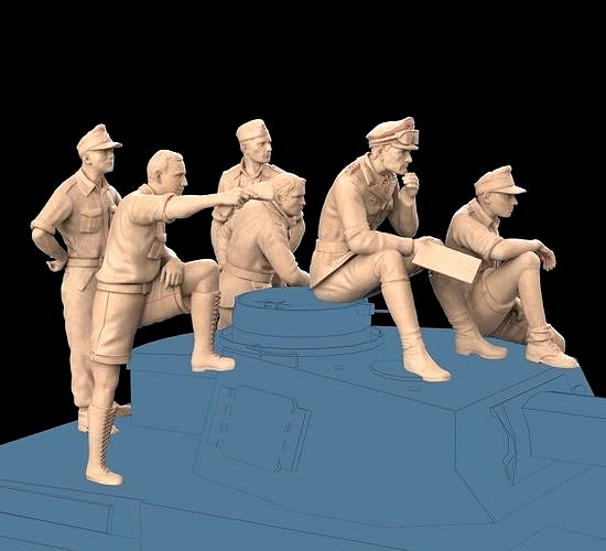 Rommel and soldiers Afrika Korps | 3D