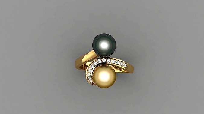 Multi pearl ring | 3D