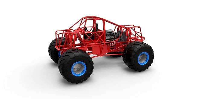Diecast Monster truck base Scale 1 to 25 | 3D
