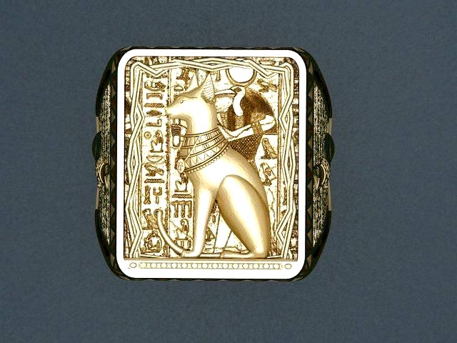 Egyptian Cat ring | 3D