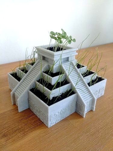 Aztec Temple Plant Pot | 3D